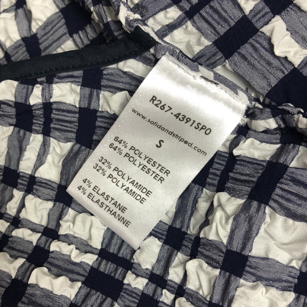 Solid & Striped Size S Square-Neck Checked Seersu… - image 7